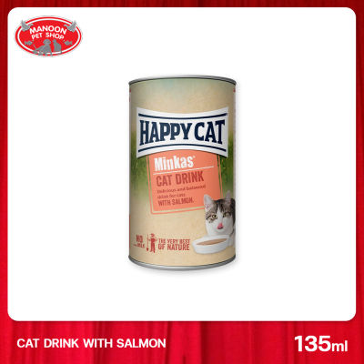 [MANOON] HAPPY CAT Minkas Cat Drink With Salmon 135 ml. แฮปปี้ แคท น้ำดื่มสำหรับแมว รสแซลมอน ขนาด 135 มล.