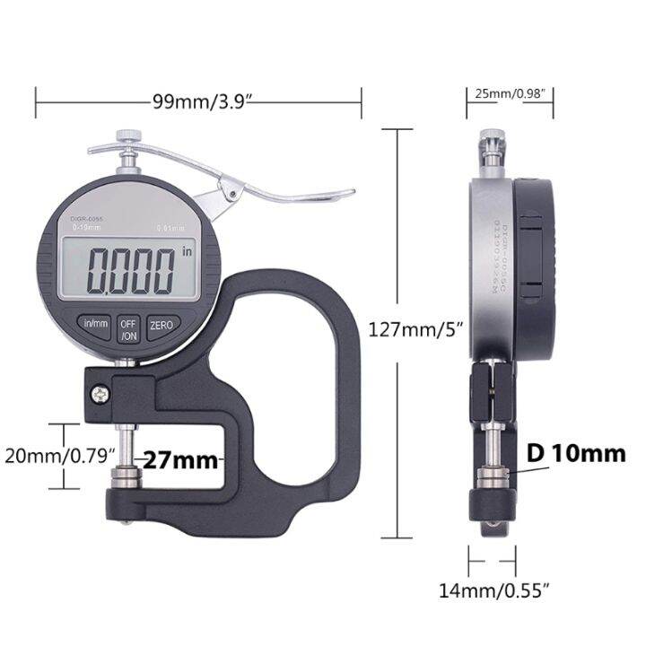 dtgr-0055อิเล็กทรอนิกส์ดิจิตอลวัดความหนา0-0-4นิ้ว-10มิลลิเมตรเครื่องมือวัดเข้ากันได้สำหรับ-w-กระดาษหนังผ้าลวด