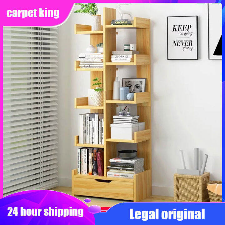 【bookshelf】Vertical bookshelf simple shelving ground one against the