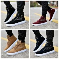 【Ready Stock】Non-slip High-tops Mens Casual Shoes Kasut sukan lelaki Wearproof Board Shoes Fashion Sneakers Skate Shoes Kasut tinggi lelaki