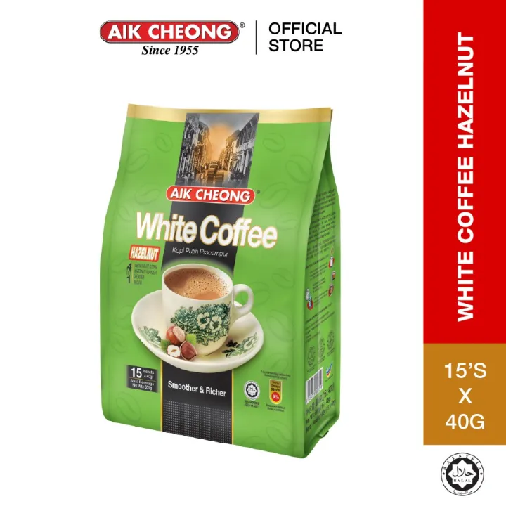 [LazChoice][LazChoice] AIK CHEONG White Coffee 4in1 600g (40g x 15 sachets) - Hazelnut