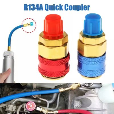 คอปเปอร์ เติมน้ำยาแอร์ R134a แพคคู่ (สีน้ำเงิน+สีแดง) AC Coupler R-134a คอปเปอร์แอร์ หัวเติมน้ำยาแอร์134 QC-12