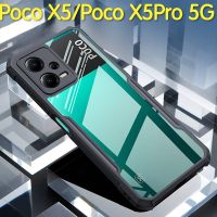 Poco X5Pro 5G(พร้อมส่งในไทย)เคสกันกระแทกขอบสีหลังใสPoco X5 5G/Poco X5 Pro 5Gตรงรุ่น