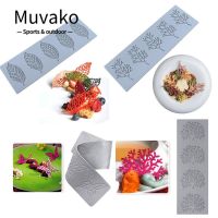 ▥■ Muvako แม่พิมพ์ซิลิโคน ลายฉลุ รูปผีเสื้อ ใบไม้ 3D สําหรับทําเค้ก ช็อคโกแลต เบเกอรี่