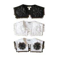 【cw】 Ruffled False Collar Scalloped Front Shawl Cape Dropship