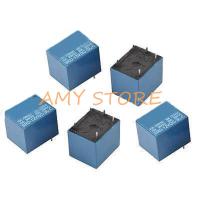 ;.[- 5Pcs DC 12V Coil SPDT 5-Pin PCB Type Mini Power Relays Blue