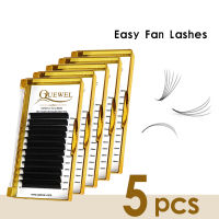 Quewel 5 Boxes Easy Fan Eyelashes Blooming Eyelash Extension Thick Faux Mink Volume Lash Fast Fans Silk Lashes Wholesale