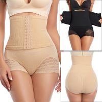 Foreign trade toning the body belly in trousers button 3 row 11 lace briefs sexy female postpartum big yards tall waist leggings --ssk230706❁☼