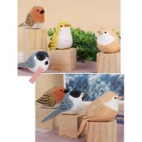 Cute Wooden Birds Odorless Bird Toy Bird Shaped Ornamental Lifelike Animal Decoration