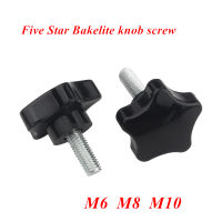 M6 M8 M10พลัม Bakelite มือกระชับสกรูยึด38มม.Star Mechanical สีดำ Thumb สกรู Clamping Knob ตะปูควงแบบหมุนมือ