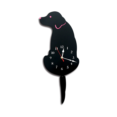 Dog Wall Clock Home Decor Clock Childrens Bedroom Wall Decor Dog Wagging Tail Clock Gifts for Children Birthday