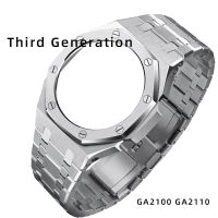 【September】 GA2100 Metal Bezel Case Stainless Steel Strap Casioak Watchband Watch GA2110 Modification Accessories Kit with Tools