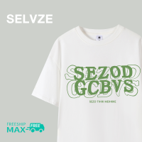 SELVZE เสื้อคู่รักแขนสั้นลายตัวอักษรฉบับภาษาเกาหลีน่ารักลำลองของผู้หญิง