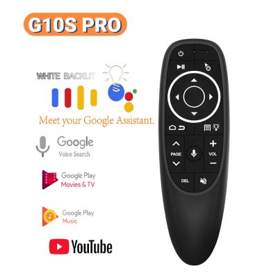 G10S Pro Air Mouse Voice Remote Control 2.4G Wireless Gyroscope IR Learning for H96 MAX X96 T95 Android TV Box w/USB Receiver
