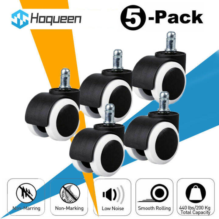 5PCS Universal Office Chair Caster Wheels Silent Safe Roller Swivel
