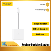 Realme ชนิด-C แท่นวางมือถือ【สินค้าใหม่】 Type-C เพื่อ USB 3.1 Gen 1 /Hdmi 1.4 (รองรับเครื่องส่งผ่านวิดิโอ4K) ความเร็วสูงและส่งข้อมูลได้แบบเสถียรใช้ได้กับ Mac Os/windows/linux/android/ios