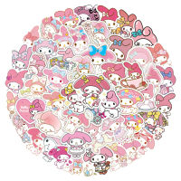 SANRIO การ์ตูนอะนิเมะ Kawaii My Melody สติกเกอร์รถแล็ปท็อปกระเป๋าเดินทางศัพท์เครื่องเขียนรูปลอกสติกเกอร์กันน้ำของเล่นเด็ก S gifts