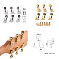 6ชุด Chromegold กีตาร์ String Tuning Pegs TUNER หัวเครื่องคีย์3L3R Fit สำหรับ Acoustic Guitar