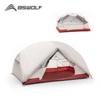 BSWolf 2 คน  เต็นท์ Ultralight 20D 380T ไนลอนคู่ชั้นกันน้ำ Backpacking เต็นท์สำหรับเดินป่าเดินทางฟรี mat