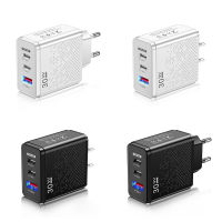 Multi Ports Phone Wall Charger 1 USB 2 PD Type-C 30W Phone Charger Adapter Travel Office Home US EU สำหรับ Xiaomi Samsung 14