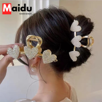 Maidu Jewelry คลิปปลาฉลามอารมณ์รูปหัวใจสำหรับผู้หญิงล่าสุดฝังเพทายเครื่องประดับผมมุก