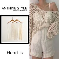 ?Antnine heart?เสื้อตาข่ายลายหัวใจ พร้อมส่ง เสื้อไปทะเล เสื้อคลุมบิกินี่