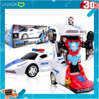 [ เหมาะเป็นของฝากของขวัญได้ ] THETOY ROBOT POLICE CAR รถของเล่นตำรวจแปลงเป็นหุ่นยนต์ ชนแล้วถอยได้ มีเสียงมีไฟ ขนาด ย 21*ก 9ส 7.5 ซม. [ เสริมสร้างพัฒนาการสมอง เกมครอบครัว ]..