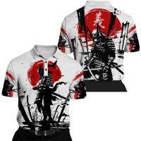 Ghost Mask Samurai Tattoo 3D full print mens Polo shirt summer short sleeve lapel T-shirt Casual mens top