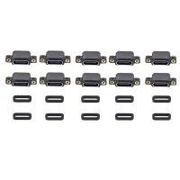 10Pcs USB 3.1 Type-C 6 Pin Female Socket SMD DIP Connector for DIY PCB Design High Current Fast Charging Port