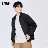 Semir 2022ใหม่แจ็คเก็ตน้ำแบรนด์ผู้ชายฤดูใบไม้ผลิและฤดูใบไม้ร่วงระดับไฮเอนด์หล่อนักบินแจ็คเก็ตสบายๆสีดำด้านบน