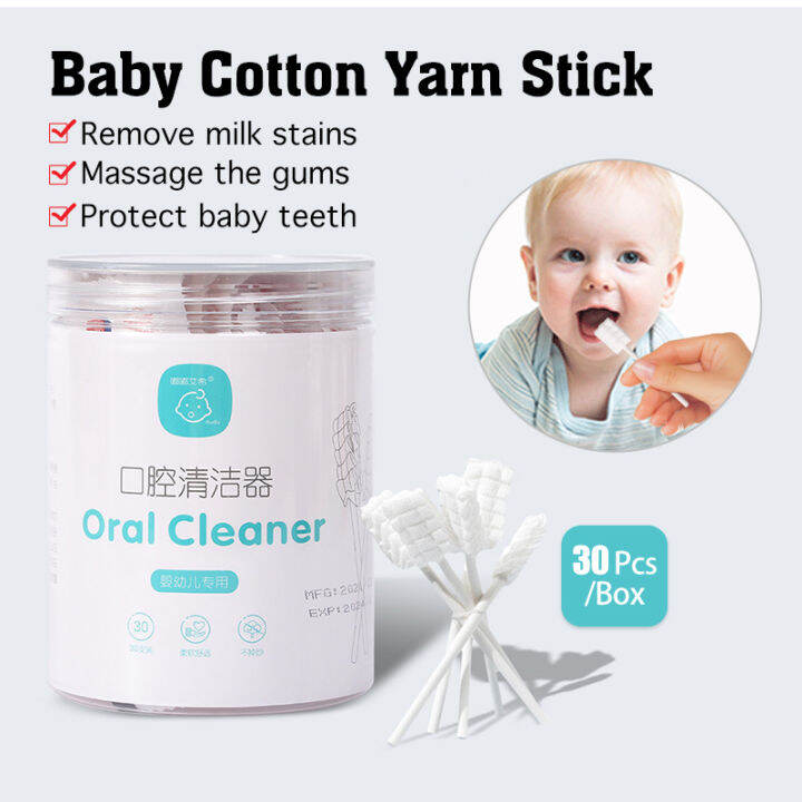 Baby Mouth Tongue Cleaner Cotton Swab Stick Disposable Baby Oral Gauze