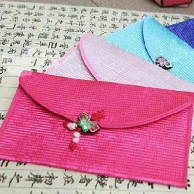 [Dreamsite] Silk Purse with Butterfly charm, Korean Traditional Design (3 colors, 20x11cm), Parent Pocket Money Envelopes, Cosmetic Pouch, Multi-use Pouch, Korea Traditional Accessories