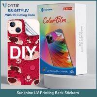 ฟิล์มพิมพ์ลาย Sunshine UV,เคสโทรศัพท์แบบกระจก DIY ด้านหลังสำหรับโทรศัพท์ Samsung iPhone สติ๊กเกอร์ด้านหลังหนังสำหรับเครื่องตัด890C