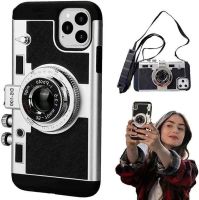 【Enjoy electronic】 Emily In Paris 3D Retro Camera Case For iPhone 13 pro 12 max Mini 11 Pro Max X XS XR 7 8 Plus 6 6s SE Camera Phone PU Leather