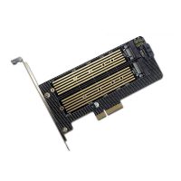 M.2 NVMe NGFF SSD to PCIE X4 X8 X16 Card Slot SATA Dual Disk Adapter Expansion Card Supports MKey BKey Wiring