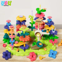 42-93PCS DIY Flower Garden Building Blocks Assembly Brick Rainbow Stacking Construction Set Educational Toys for Toddlers Girls