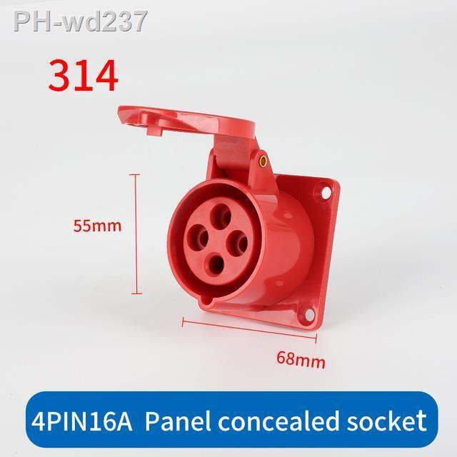 1-pcs-16a-aviation-industrial-plug-inclined-socket-male-and-female-connector-3-4-5p-surface-concealed-installation-without-wire