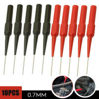 10Pcs ฉนวนกันความร้อนเจาะเข็มไม่ทำลาย0.7Mm Multimeter Test Probes สำหรับปลั๊กกล้วยเครื่องมือวัดสีแดงสีดำ