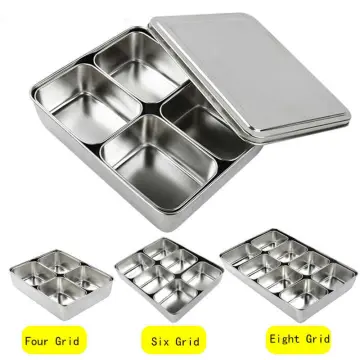 Stainless Steel Yakumi Pan Container with 6 Compartments