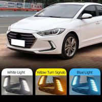 ไฟตัดหมอกไฟติดรถยนต์ Led DRL 1เซ็ต,สำหรับ Hyundai Elantra 2016 2017 2018ฝาครอบไฟตัดหมอกเวลากลางวันไฟตัดหมอก