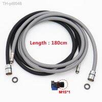 ✚❖  180cm F1/2 M15x1 Replacement Faucet Hose Quick Connect Pull Out Hose Nylon Hose Tube Gray Black180cm shower Kitchen Accessories