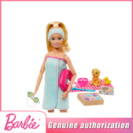 Barbie tương tác xã hội cô gái búp bê đồ chơi chơi nhà đồ chơi công chúa nhỏ búp bê búp bê mặc váy-Barbie thưởng thức spa GJG55 Đảm bảo chính hãng Nhập khẩu từ Mỹ thumbnail