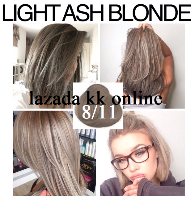 color + peroxide 100ml] Japan famous hair color INTENSE ASH BLONDE HAIR  COLOR DYE CREAM 100ML PEWARNA RAMBUT 8/11 | Lazada