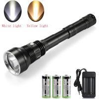 New Powerful Waterproof Scuba Diving Flashlight XHP70.2 Yellow/White Light 6000LM Underwater Tactical Dive Torch 26650 Battery Diving Flashlights