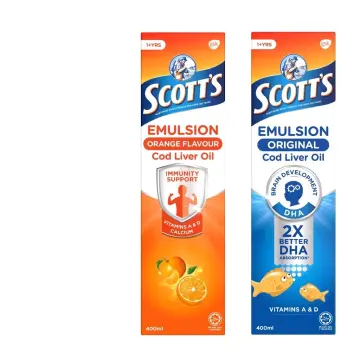 Scott Emulsion Orange Flavor - Family Size 400ml - Vitamin