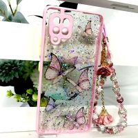 {OLI STUDIO} ButterflyCases ForS21 S20FE A72 A82 A22 A42 A52 A71 A51 A50 A32 A31Shockproof CoversBracelet Fundas