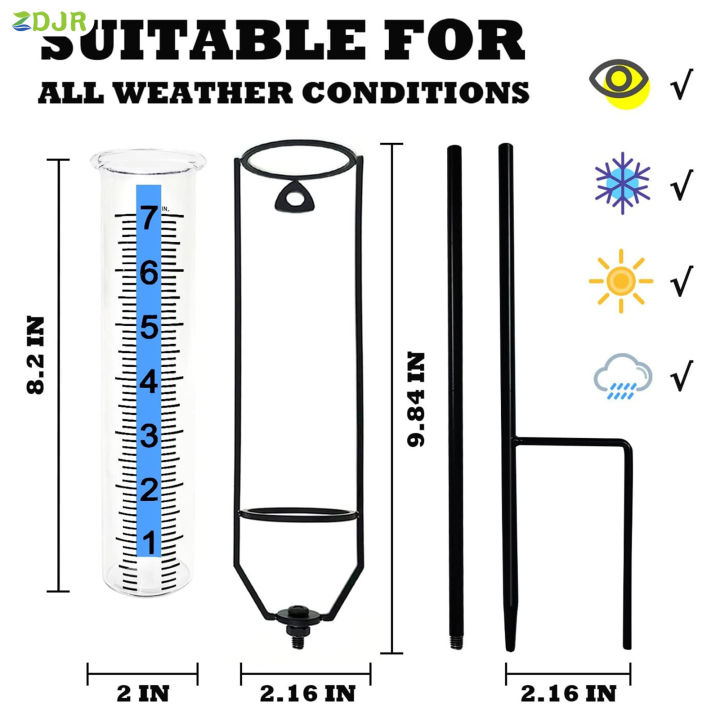 เครื่องวัดปริมาณน้ำฝนสวนกลางแจ้ง-zdjr-วัดฝนจำนวนมากสำหรับสนามหลังบ้านสนามหญ้าในสวน