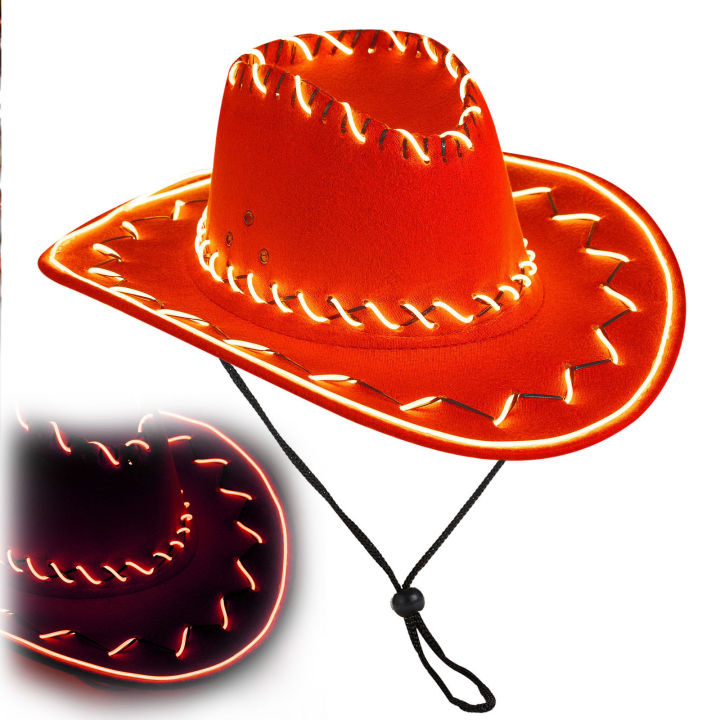 soul-dancing-หมวกคาวบอยฮาโลวีนสำหรับผู้ชาย-หมวกคาวบอยมีไฟสำหรับงานแต่งงานงานรื่นเริงปาร์ตี้เครื่องประดับคอสตูมเดินทาง