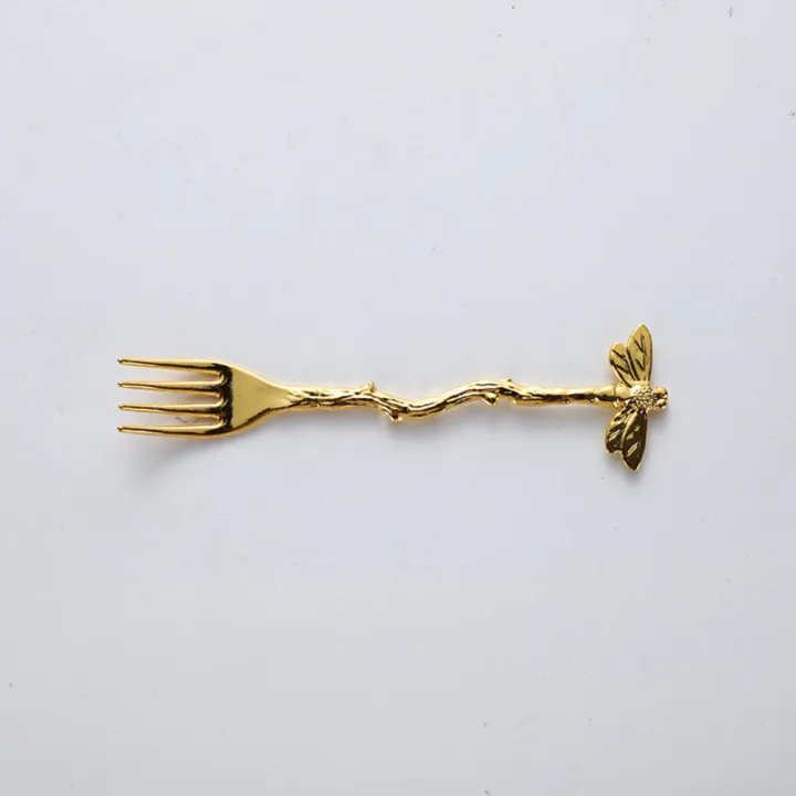 birthday-cake-fork-gold-plated-fork-fruit-dessert-fork-gold-plated-small-fork-branch-curved-handle-fork