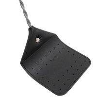 ∋♣ Leather Swatter Wooden Handle Household Easy Using Bug Pad Hang Household Fly Swatter Mosquito Slap With Wooden Handle